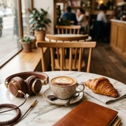 Brown Leather Aesthetic Headphones